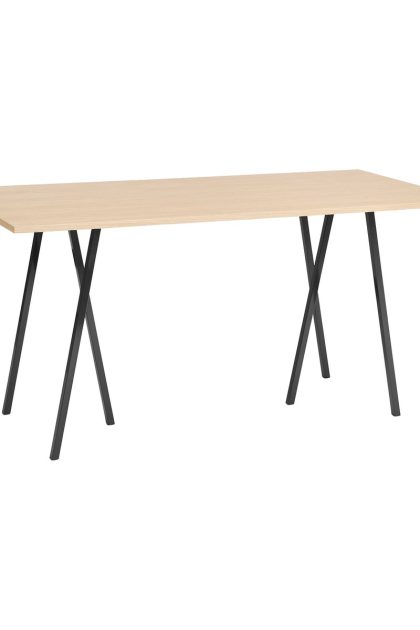 Hay loop stand incl. support barbord 92,5x200 cm black-clear lacq. oak