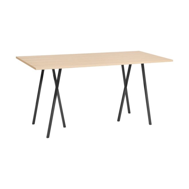 Hay loop stand incl. support barbord 92,5x200 cm black-clear lacq. oak