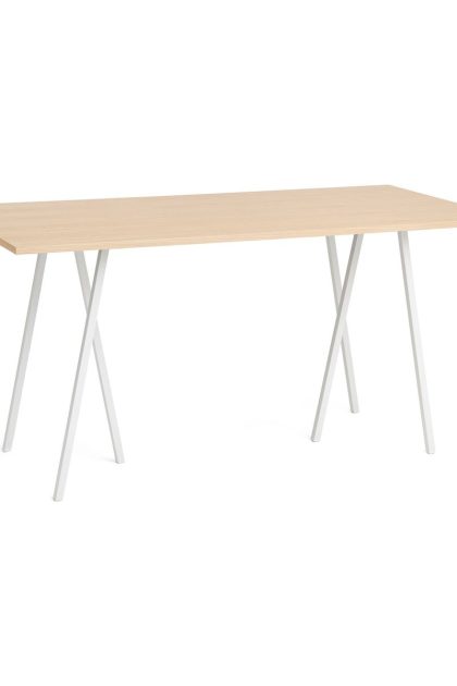 Hay loop stand incl. support barbord 92,5x200 cm white-clear lacq. oak
