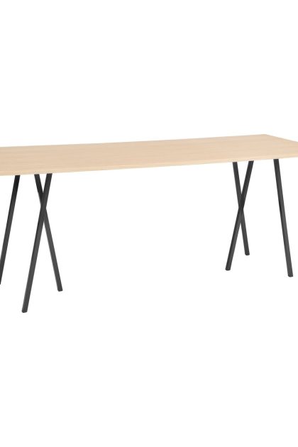 Hay loop stand incl. support barbord 92,5x250 cm black-clear lacq. oak