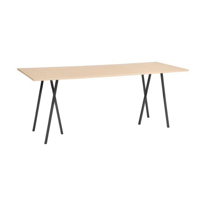 Hay loop stand incl. support barbord 92,5x250 cm black-clear lacq. oak
