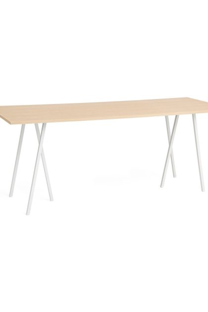 Hay loop stand incl. support barbord 92,5x250 cm white-clear lacq. oak