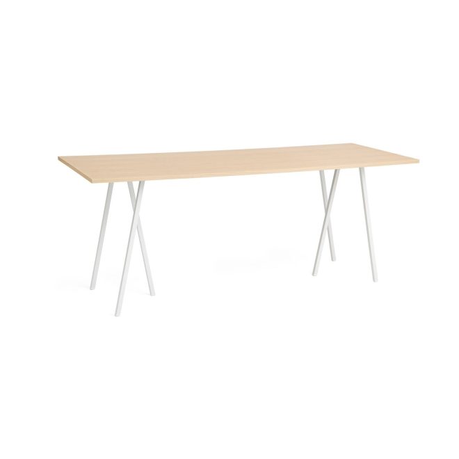 Hay loop stand incl. support barbord 92,5x250 cm white-clear lacq. oak
