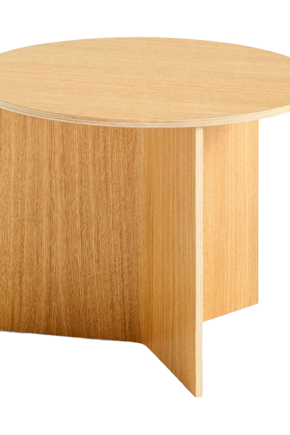 Hay slit soffbord Ø45 cm lacquered oak