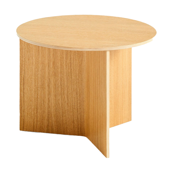 Hay slit soffbord Ø45 cm lacquered oak