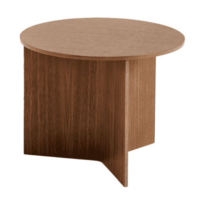 Hay slit soffbord Ø45 cm lacquered walnut