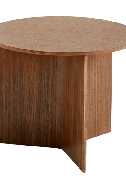 Hay slit soffbord Ø45 cm lacquered walnut