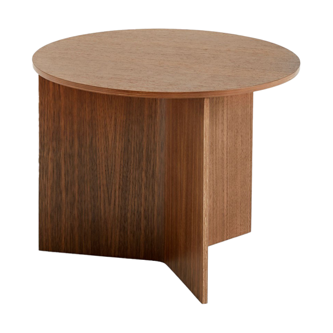 Hay slit soffbord Ø45 cm lacquered walnut