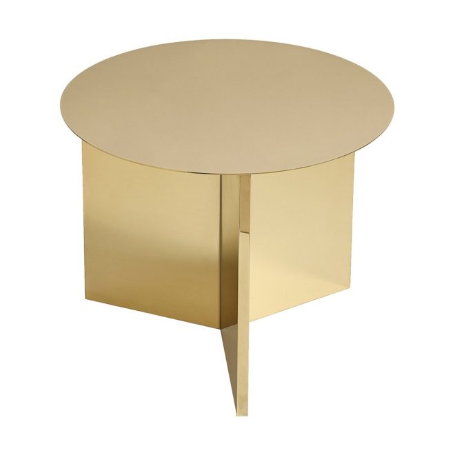 Hay slit soffbord Ø45 cm brass