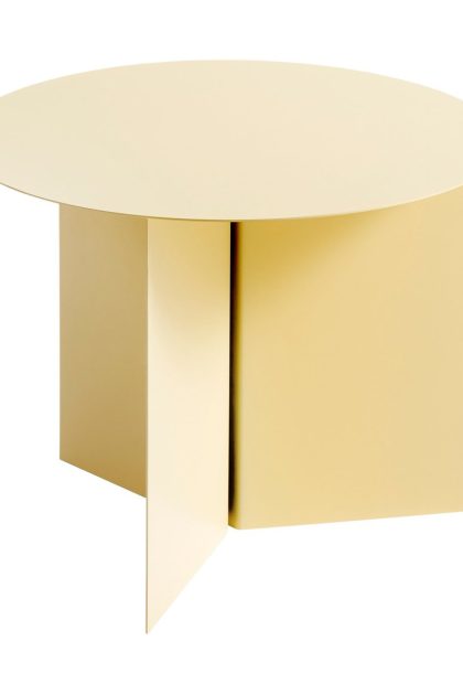 Hay slit soffbord Ø45 cm light yellow