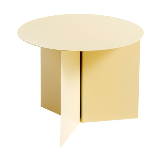 Hay slit soffbord Ø45 cm light yellow