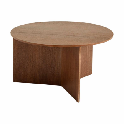 Hay slit soffbord Ø65 cm lacquered walnut