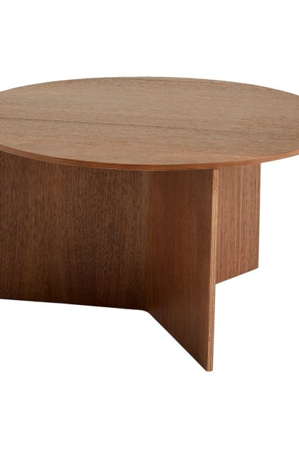 Hay slit soffbord Ø65 cm lacquered walnut
