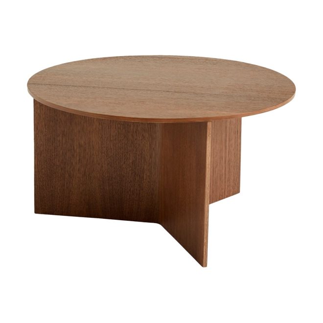 Hay slit soffbord Ø65 cm lacquered walnut