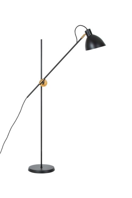 Konsthantverk kh1 golvlampa svart matt, råmässing