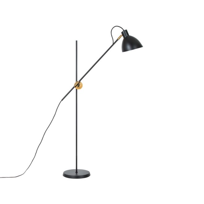 Konsthantverk kh1 golvlampa svart matt, råmässing