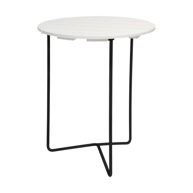 Grythyttan stålmöbler table 6b bord Ø60 cm vitoljad ek-svart