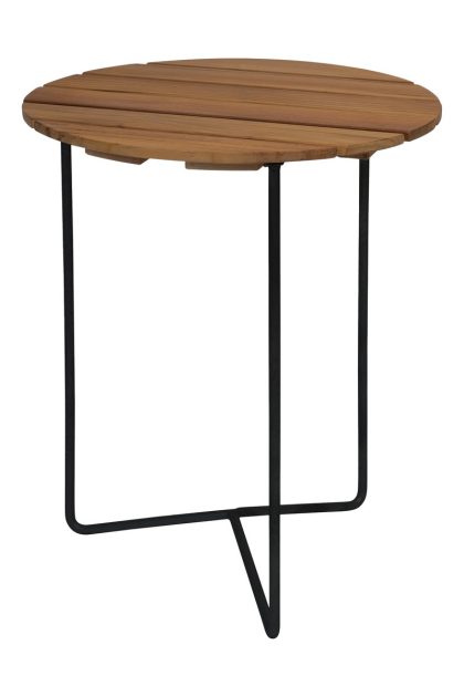 Grythyttan stålmöbler table 6b bord Ø60 cm obehandlad teak-svart
