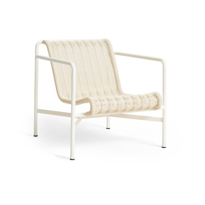 Hay palissade cord low loungefåtölj cream white