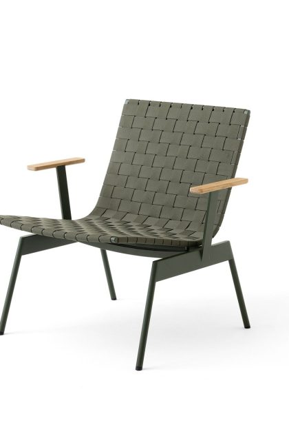 &tradition ville outdoor av45 loungestol med armstöd bronze green
