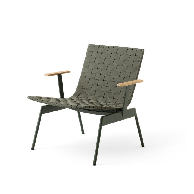 &tradition ville outdoor av45 loungestol med armstöd bronze green