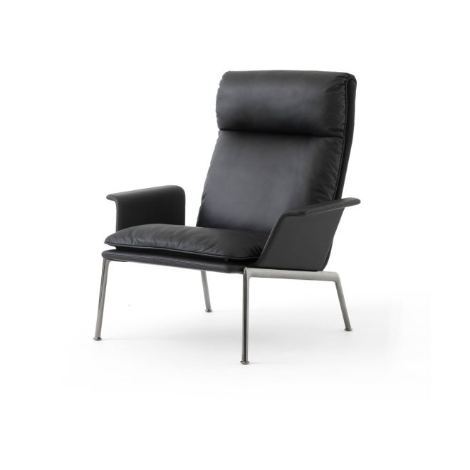 &tradition muno ln17 high back loungefåtölj dark chrome-black