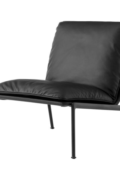 &tradition muno ln18 loungefåtölj dark chrome-noble leather black