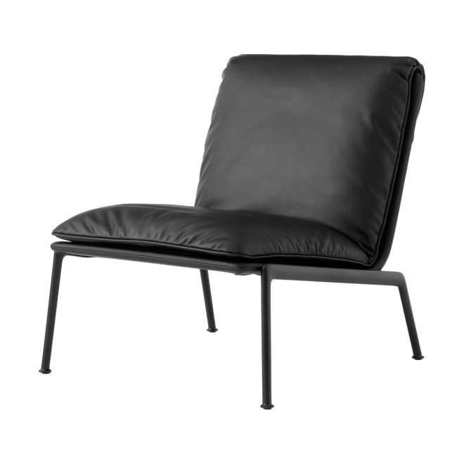 &tradition muno ln18 loungefåtölj dark chrome-noble leather black