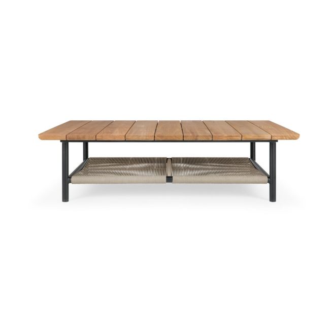 Ethnicraft corbey outdoor soffbord 120 cm, teak-aluminium black