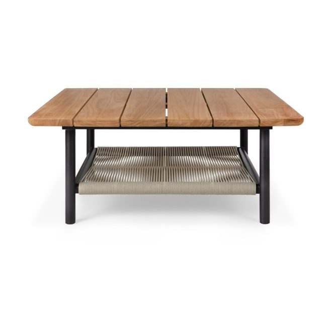 Ethnicraft corbey outdoor soffbord 80 cm, teak-aluminium black
