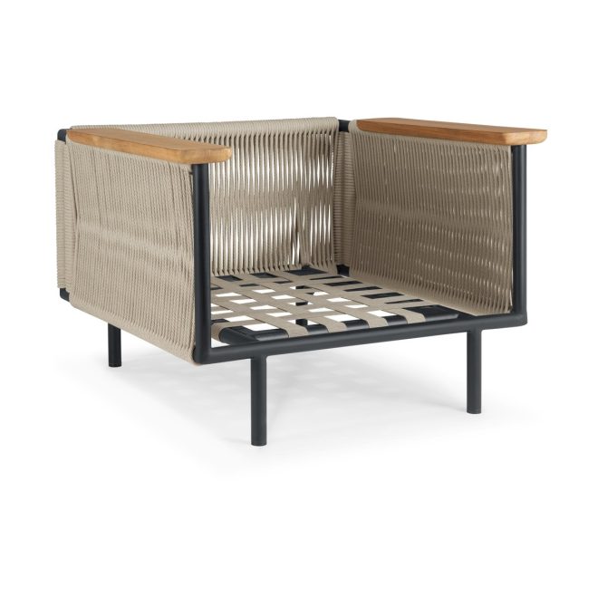 Ethnicraft corbey outdoor loungestol aluminium black