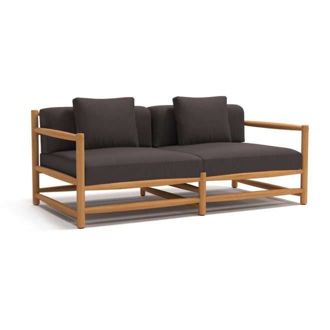 Skargaarden saltholm soffa teak-gråbrun dyna