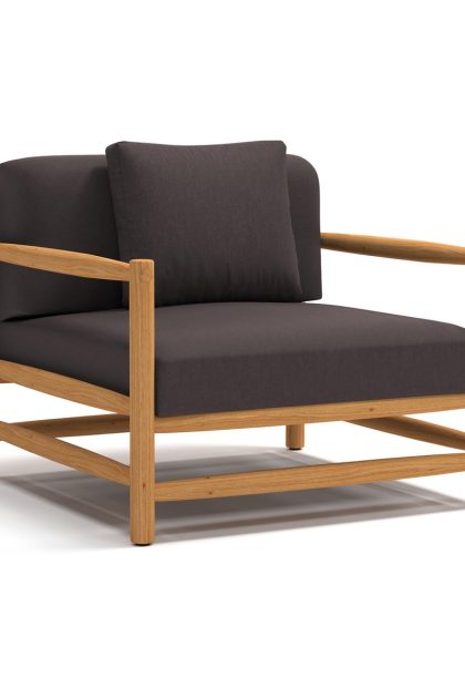 Skargaarden saltholm loungefåtölj teak-gråbrun dyna