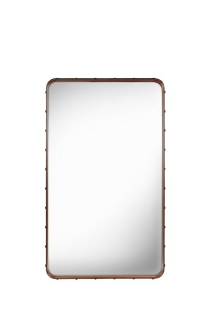Gubi adnet rektangulär spegel brown, medium