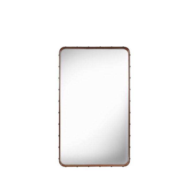 Gubi adnet rektangulär spegel brown, medium
