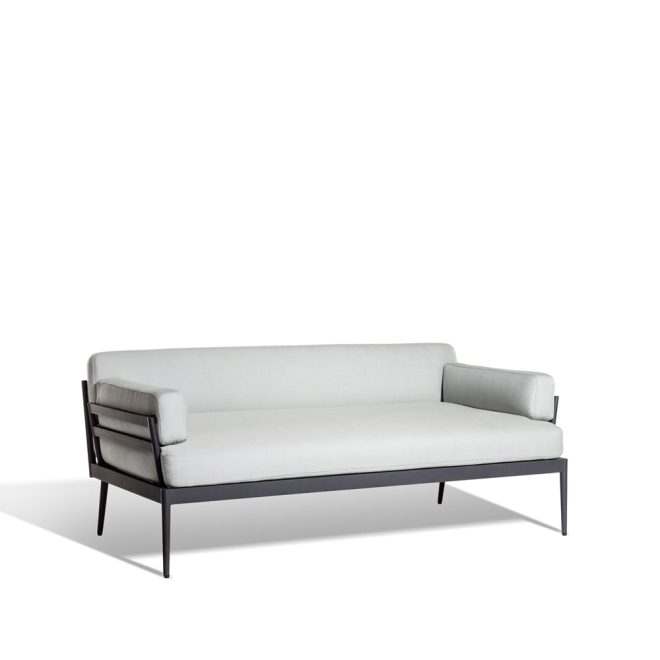 Skargaarden anholt soffa sunbrella natté grey storm-mörkgrå aluminium ram