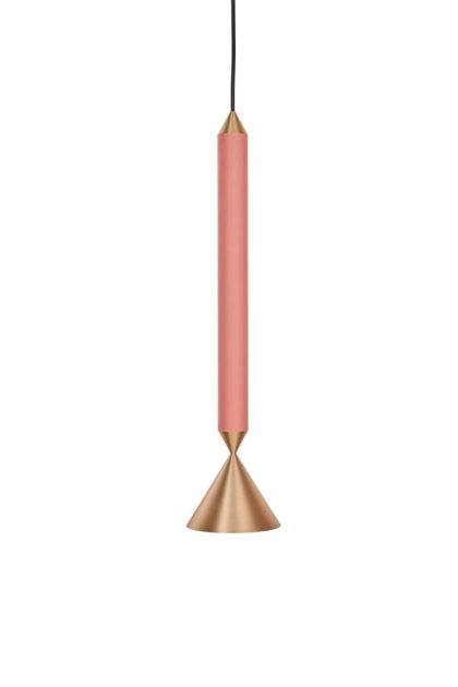 Pholc apollo 39 pendel coral pink, mässing