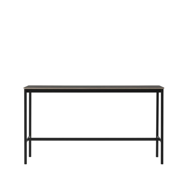 Muuto base high barbord black linoleum, svart stativ, plywoodkant, b50 l190 h105