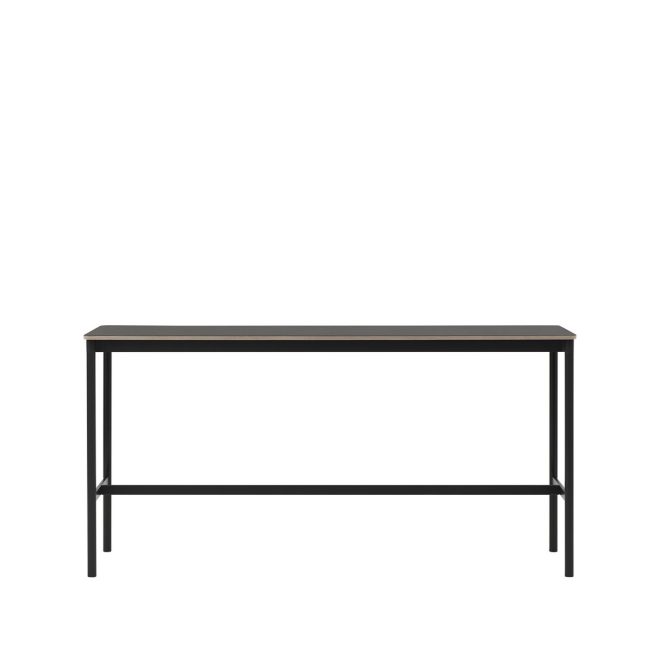 Muuto base high barbord black linoleum, svart stativ, plywoodkant, b50 l190 h95