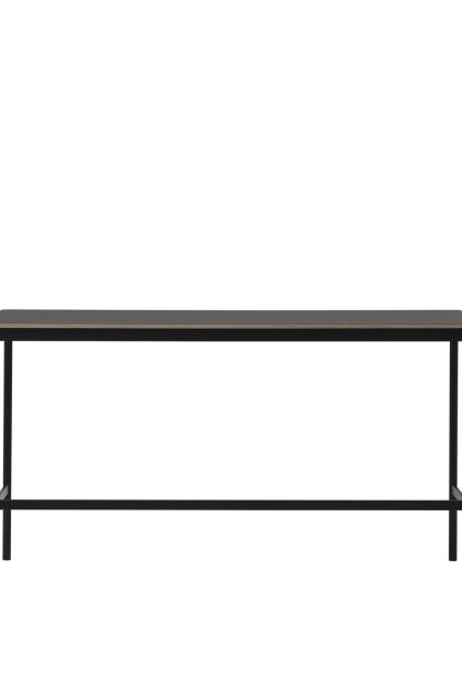 Muuto base high barbord black linoleum, svart stativ, plywoodkant, b85 l190 h105