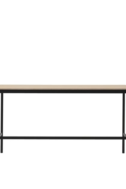 Muuto base high barbord oak, svart stativ, plywoodkant, b85 l190 h105