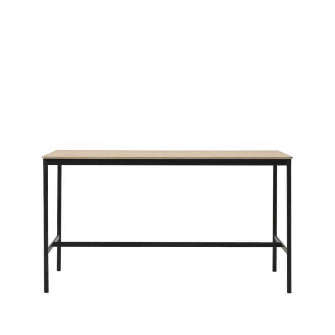 Muuto base high barbord oak, svart stativ, plywoodkant, b85 l190 h105