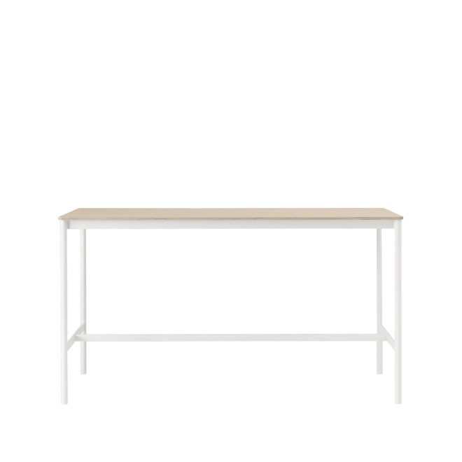 Muuto base high barbord oak, vitt stativ, plywoodkant, b85 l190 h105