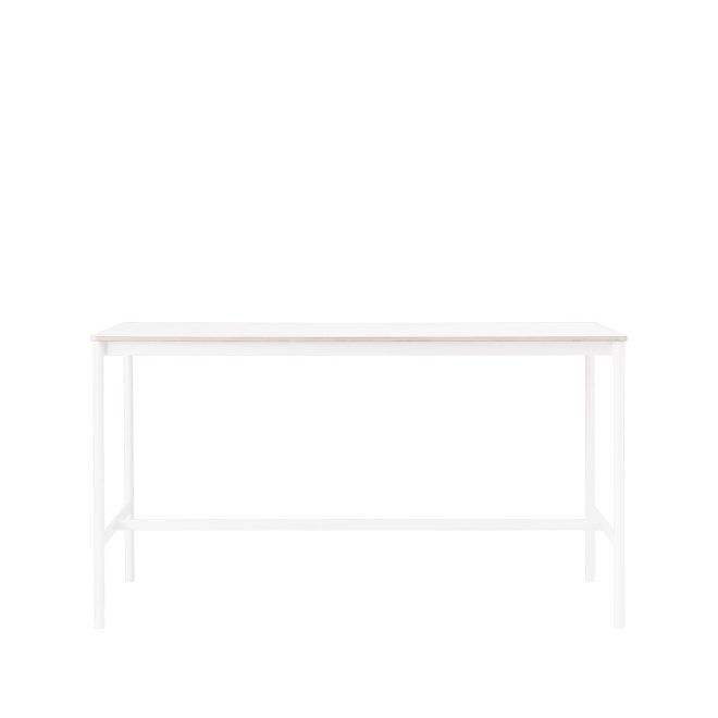 Muuto base high barbord white laminate, vitt stativ, plywoodkant, b85 l190 h105