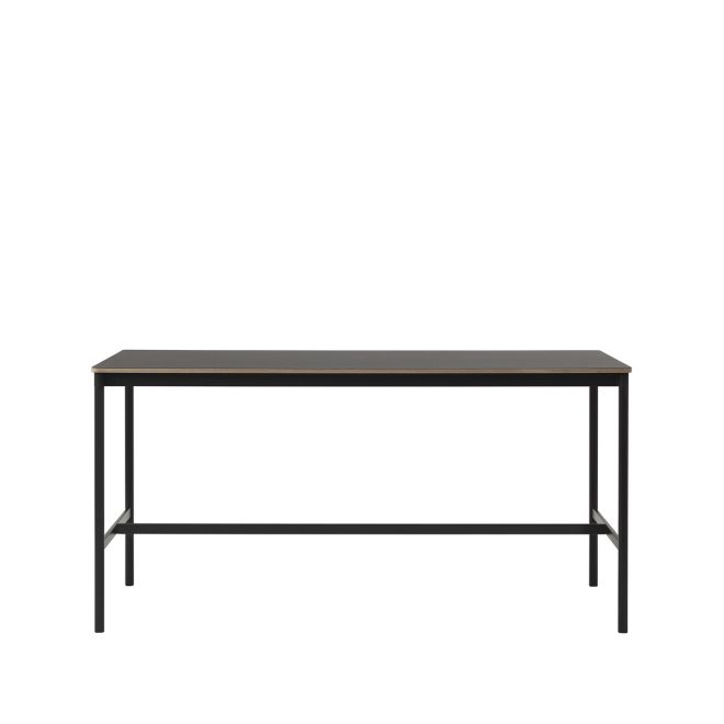 Muuto base high barbord black linoleum, svart stativ, plywoodkant, b85 l190 h95