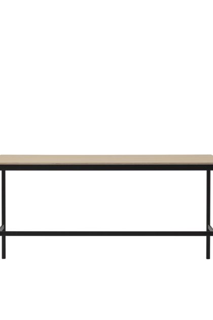 Muuto base high barbord oak, svart stativ, plywoodkant, b85 l190 h95