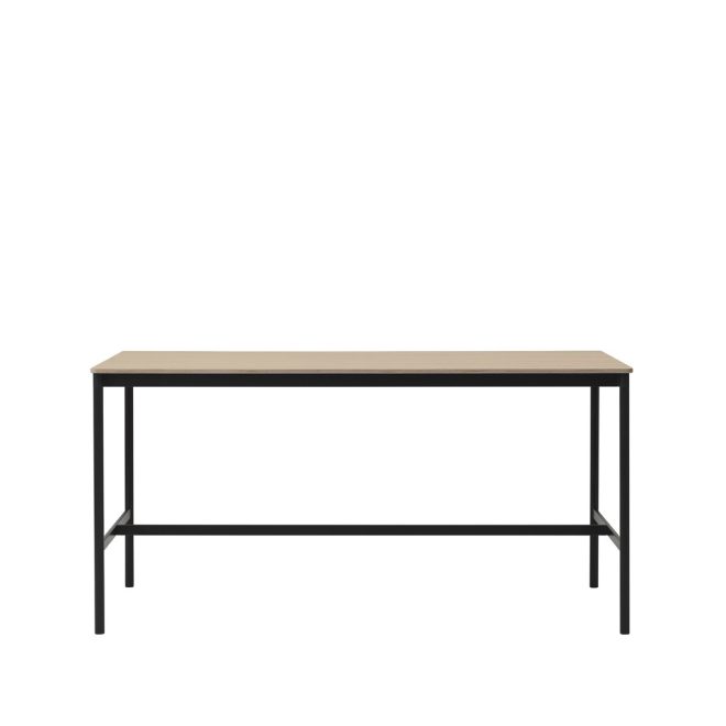 Muuto base high barbord oak, svart stativ, plywoodkant, b85 l190 h95