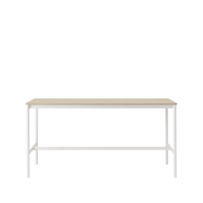 Muuto base high barbord oak, vitt stativ, plywoodkant, b85 l190 h95