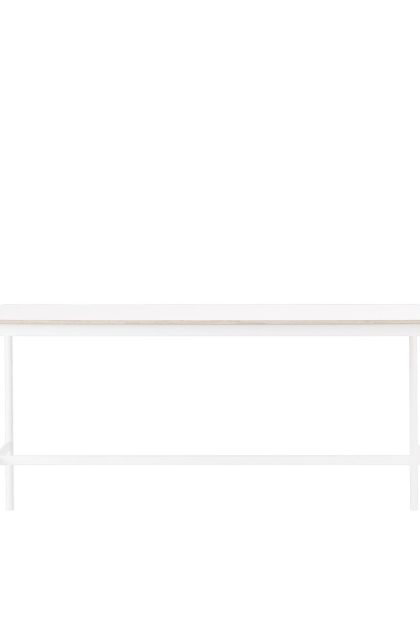 Muuto base high barbord white laminate, vitt stativ, plywoodkant, b85 l190 h95