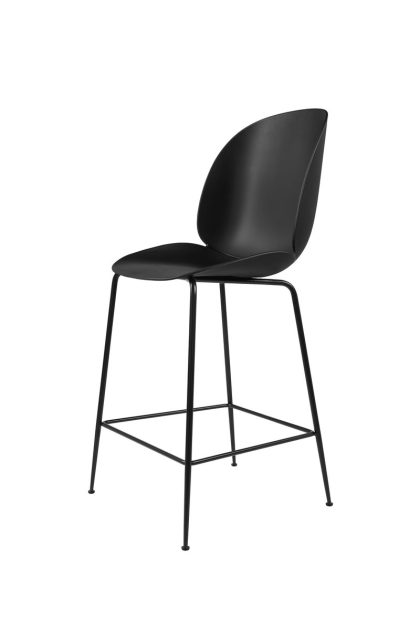 Gubi beetle barstol låg black, svart stålstativ